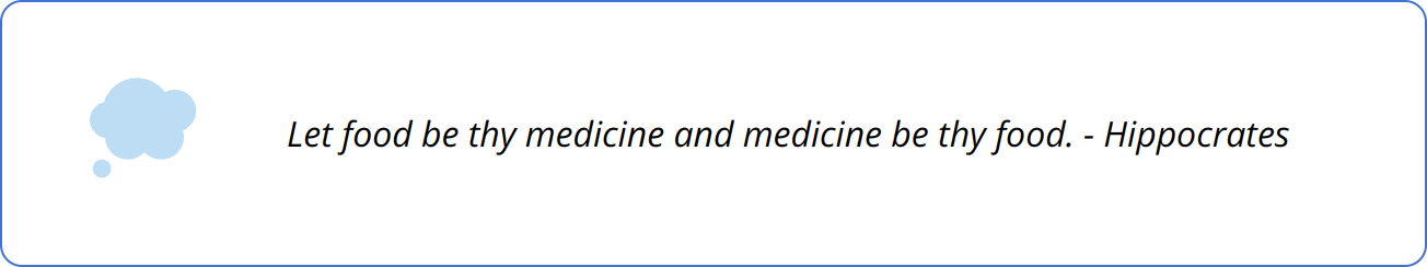 Quote - Let food be thy medicine and medicine be thy food. - Hippocrates