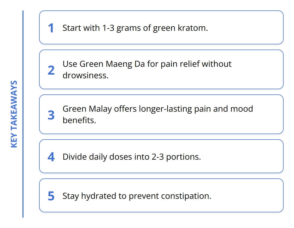 Key Takeaways - How to Use Green Kratom for Pain Relief