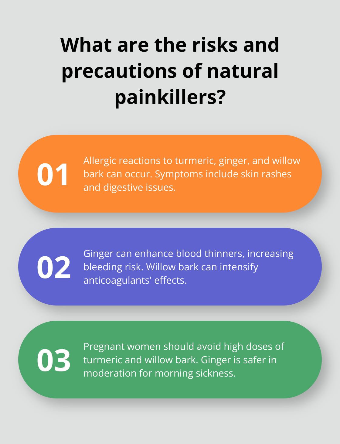 Fact - What are the risks and precautions of natural painkillers?