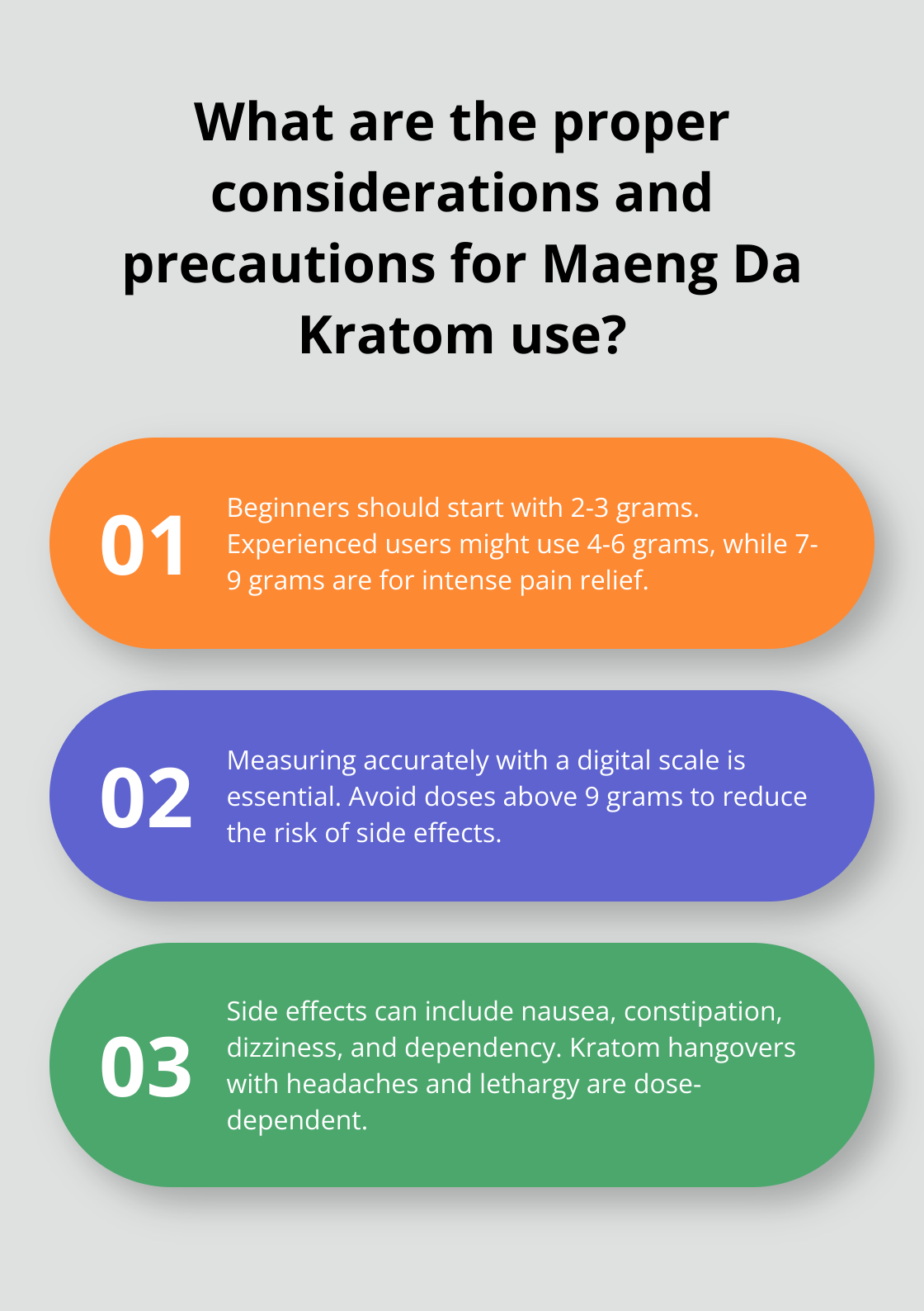 Fact - What are the proper considerations and precautions for Maeng Da Kratom use?